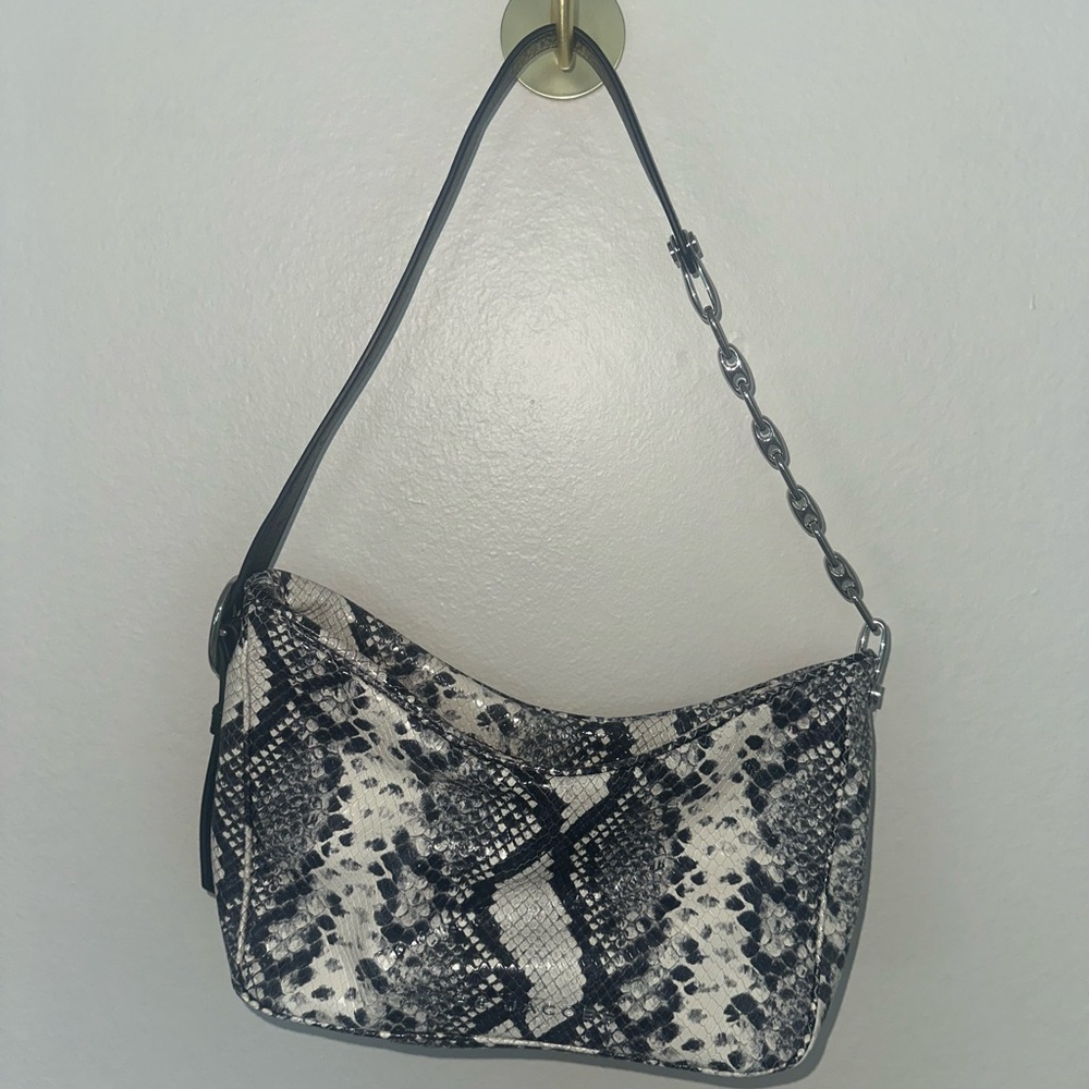 Marc Jacobs Black & White Snake-Print Shoulder Bag